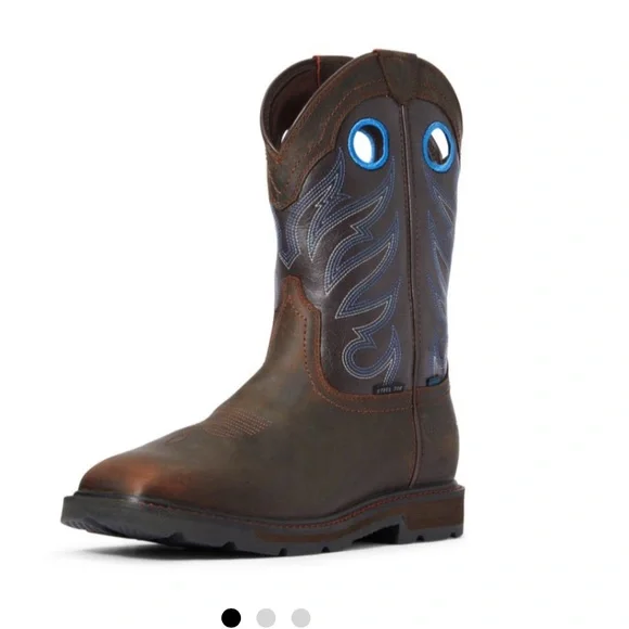 Ariat Brown and Blue Men's Boots - Picture 1 of 6